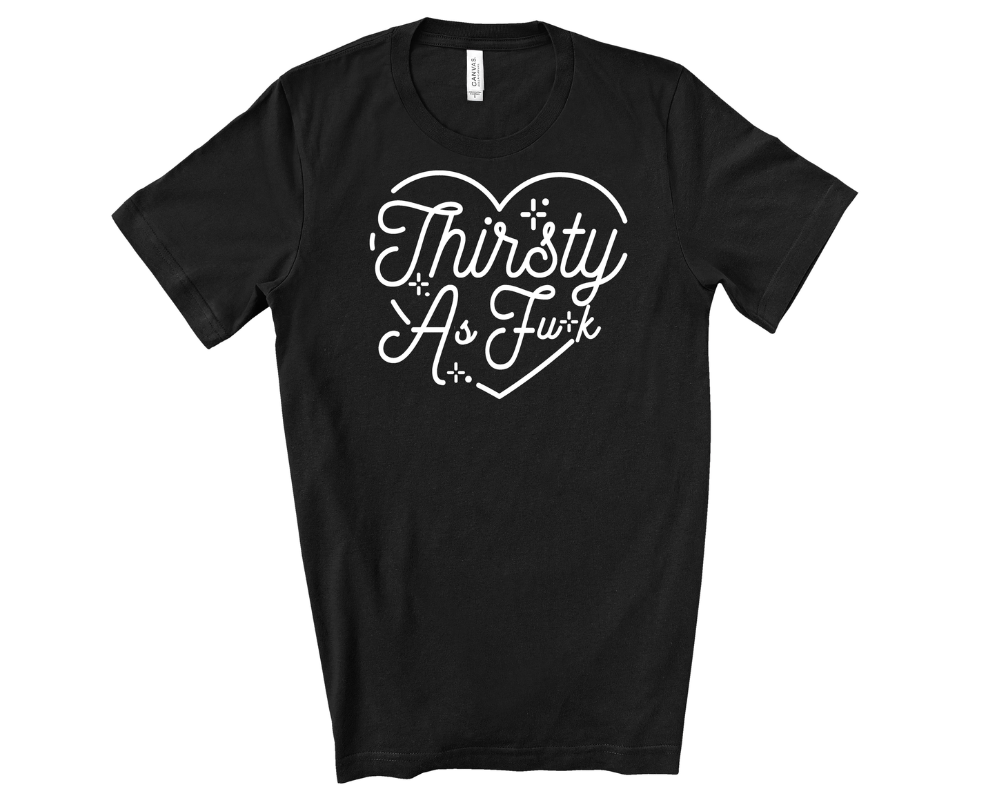 Thirsty As F*ck Black Short-sleeve Double Zipper Tee