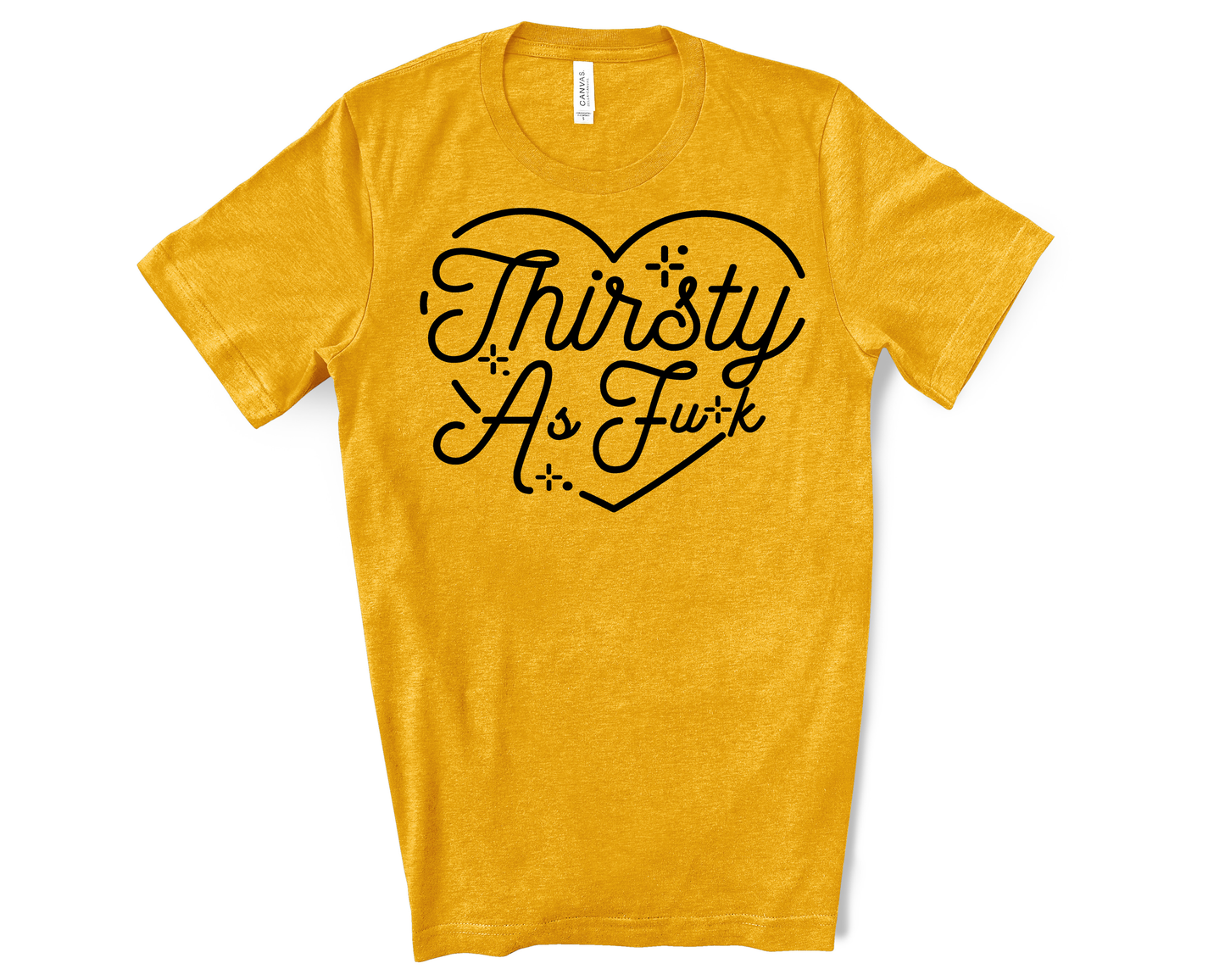 Thirsty As F*ck Yellow Short-sleeve Double Zipper Tee