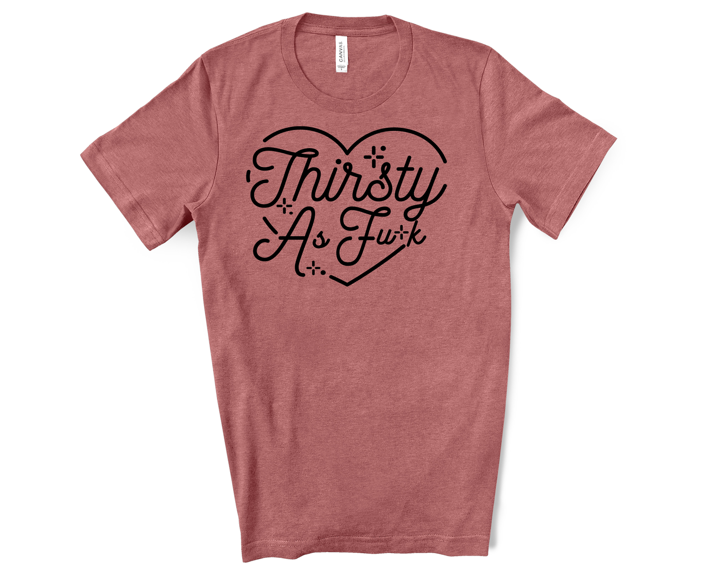 Thirsty As F*ck Dusty Rose Short-sleeve Double Zipper Tee